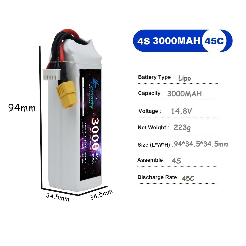 4S LiPo Battery 14.8V 1500mah  - Drone Battery 3S 리뷰 및 가격