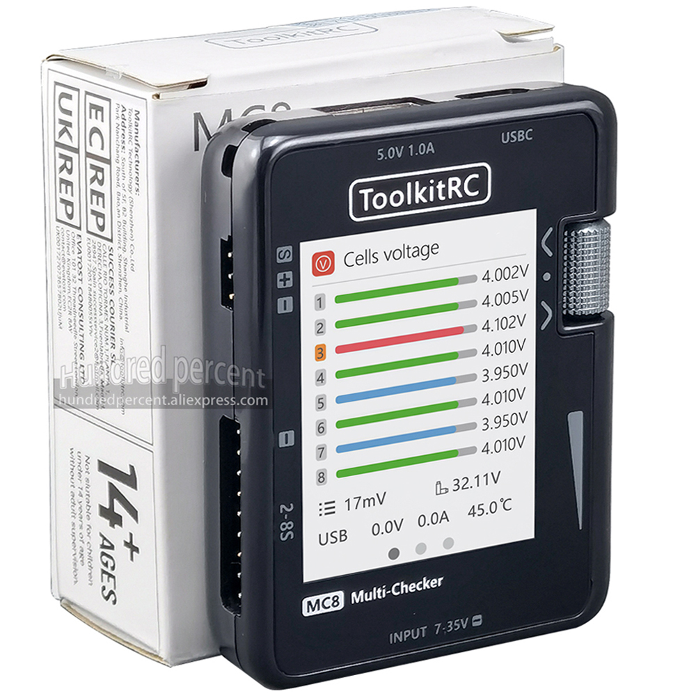 ToolkitRC MC8 Mini Size Cell c - Drone Battery Voltage Checker 리뷰 및 가격