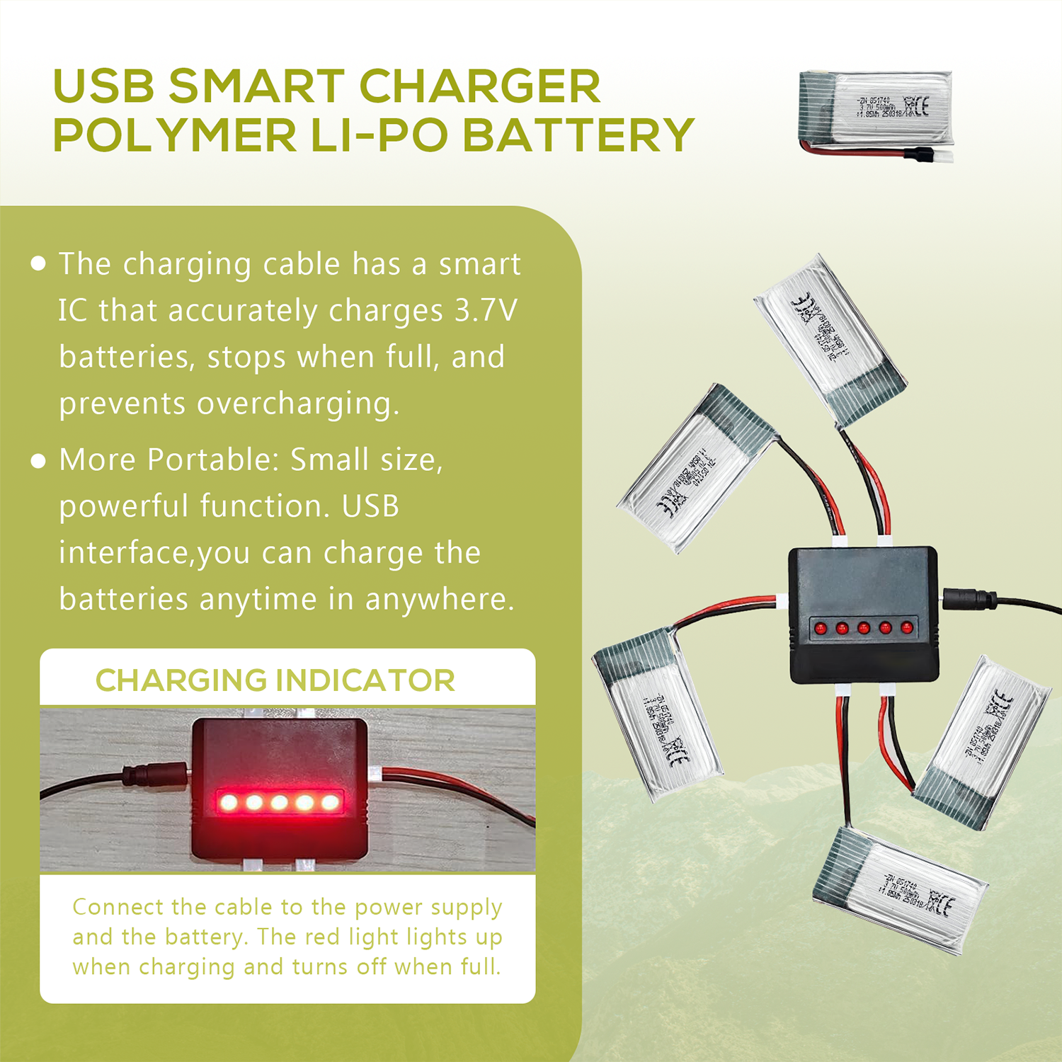5Pcs 3.7V 500mAh LiPo Batterie - Drone Battery Balance Charger 리뷰 및 가격